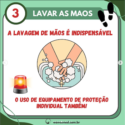 Lavar mãos 7 passos para passagem cateter venoso central Wavesmed