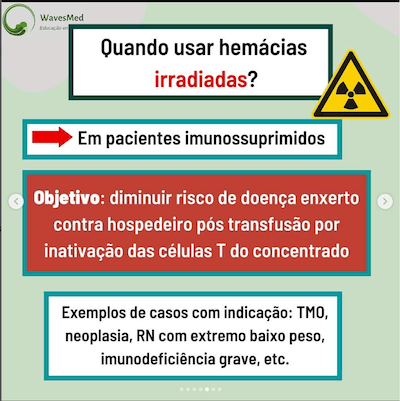 Hemácias irradiadas hemácias leuco reduzidas Wavesmed