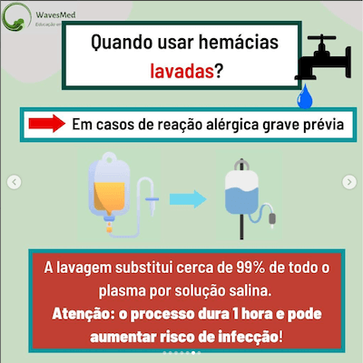 Hemácias lavadas hemácias leuco reduzidas Wavesmed