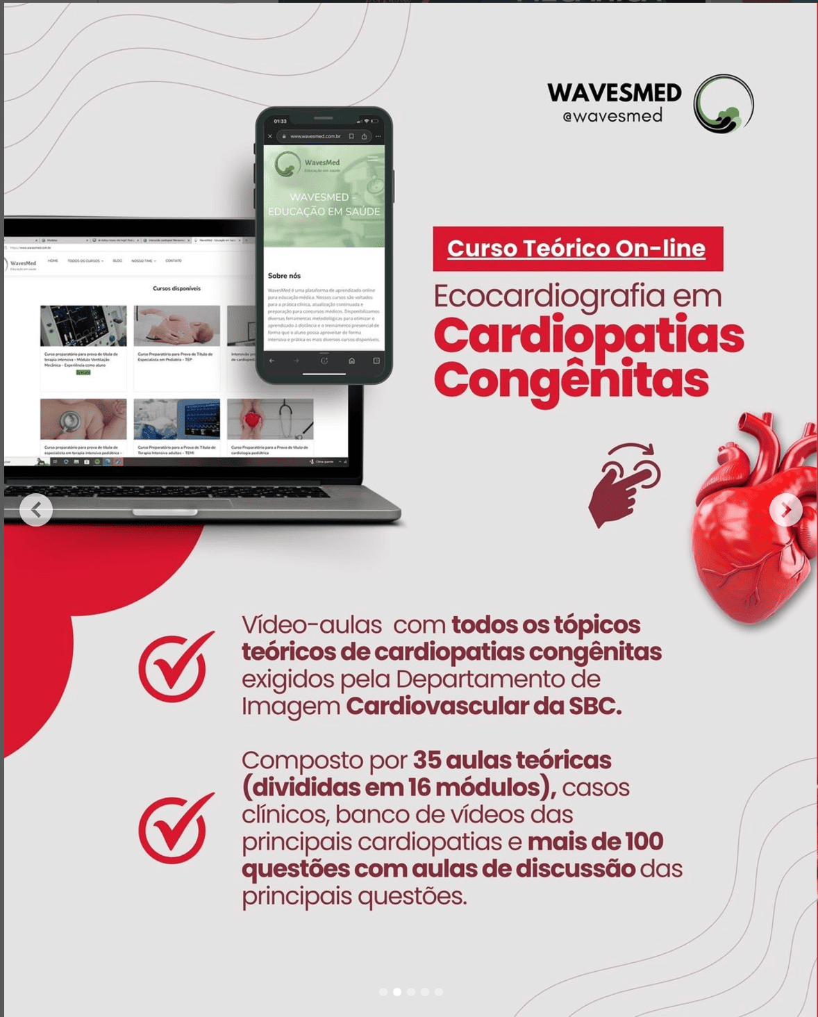 Imagens curso teórico online ecocardiografia em cardiopatias congênitas Wavesmed
