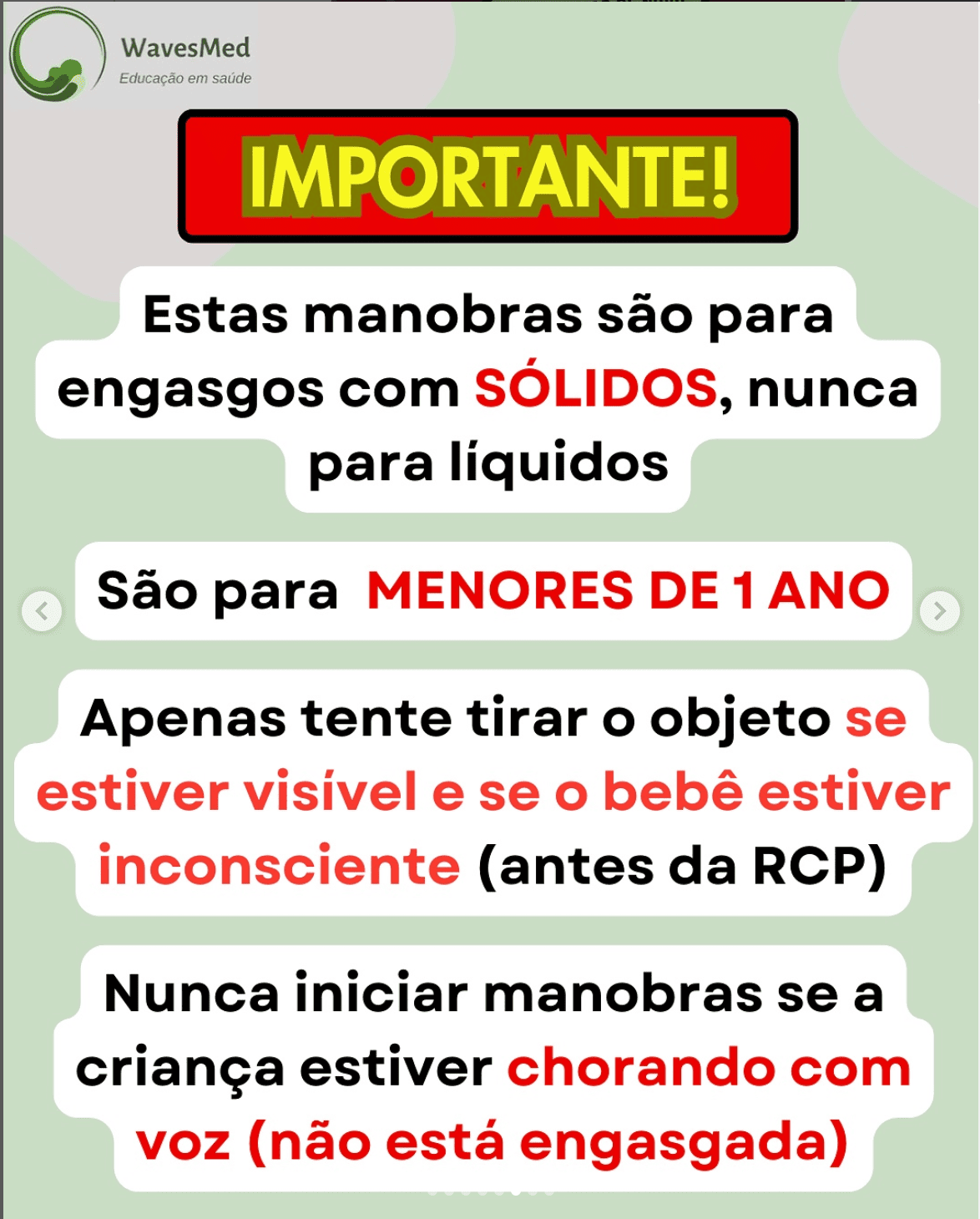 Alerta engasgo manobra desengasgo lactente Wavesmed