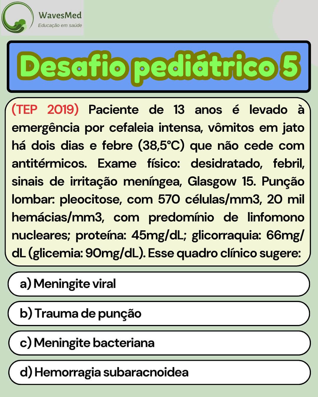 Analise lcr pediatrico Wavesmed