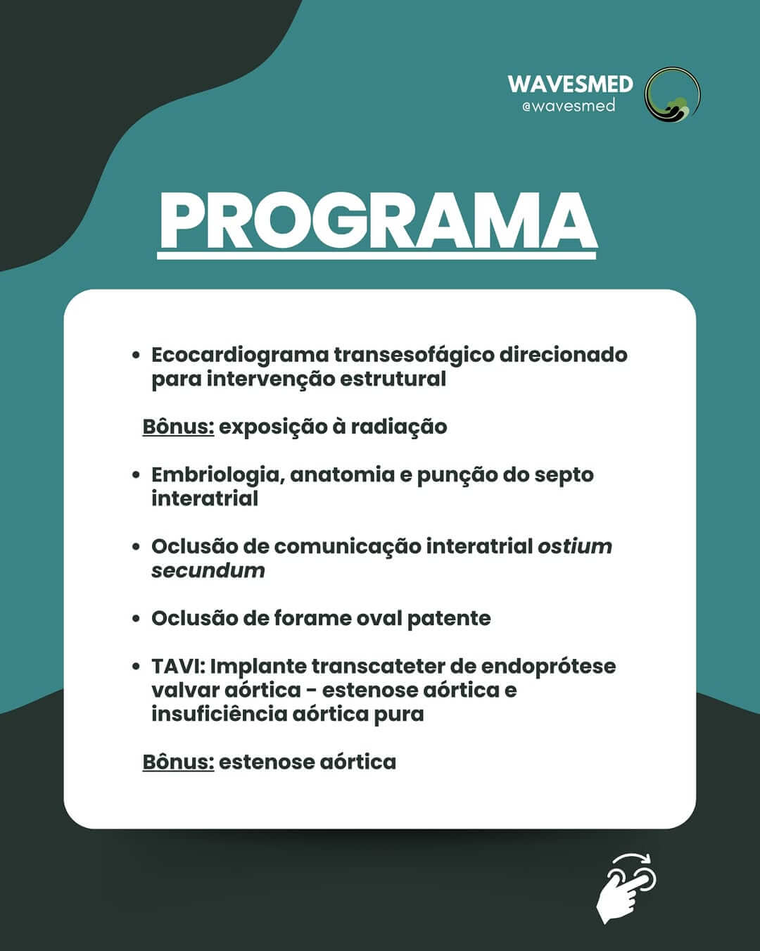 Exposição a radiação Curso Ecocardiografia na Intervenção Estrutural Wavesmed