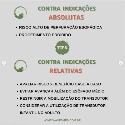 Ecocardiograma transesofágico contra indicações Wavesmed  Contra-indicações absolutas