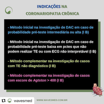 Indicações eco estresse na coronariopatia crônica Wavesmed  Curso preparatorio prove de titulo de ecocardiografia Wavesmed