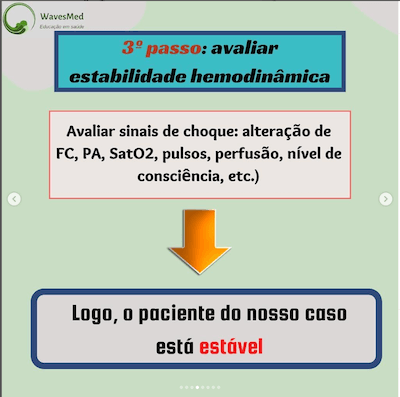 Taquicardia supraventricular Wavesmed  Avaliar estabilidade hemodinâmica